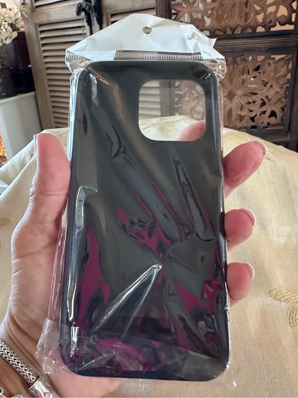Yeddabox Brown & White iPhone 15 Pro Max Case.
